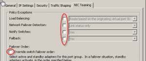 vSwitch0 Management Network NIC Teaming